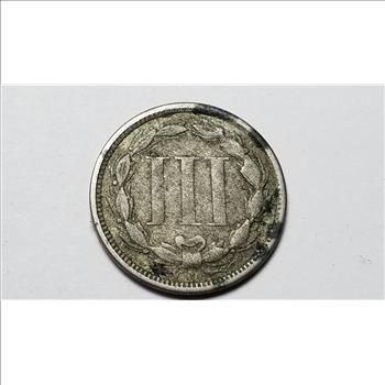 1865 3c Three Cent Nickel