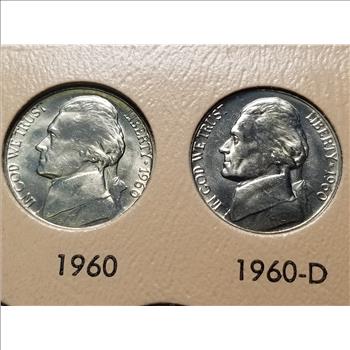 1960 And 1960 D Jefferson Nickels From a BU Set 
