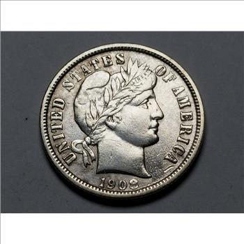 1908 Barber Dime Uncirculated