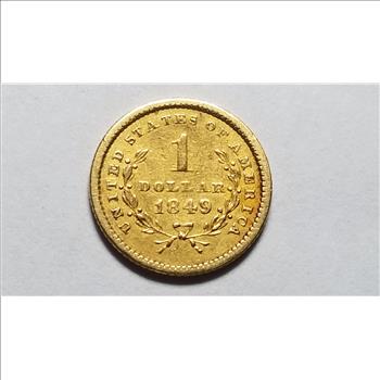 1849 $1 Gold Dollar High Grade 