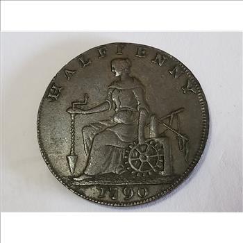 1790 Charles Roe Half Penny High Grade 