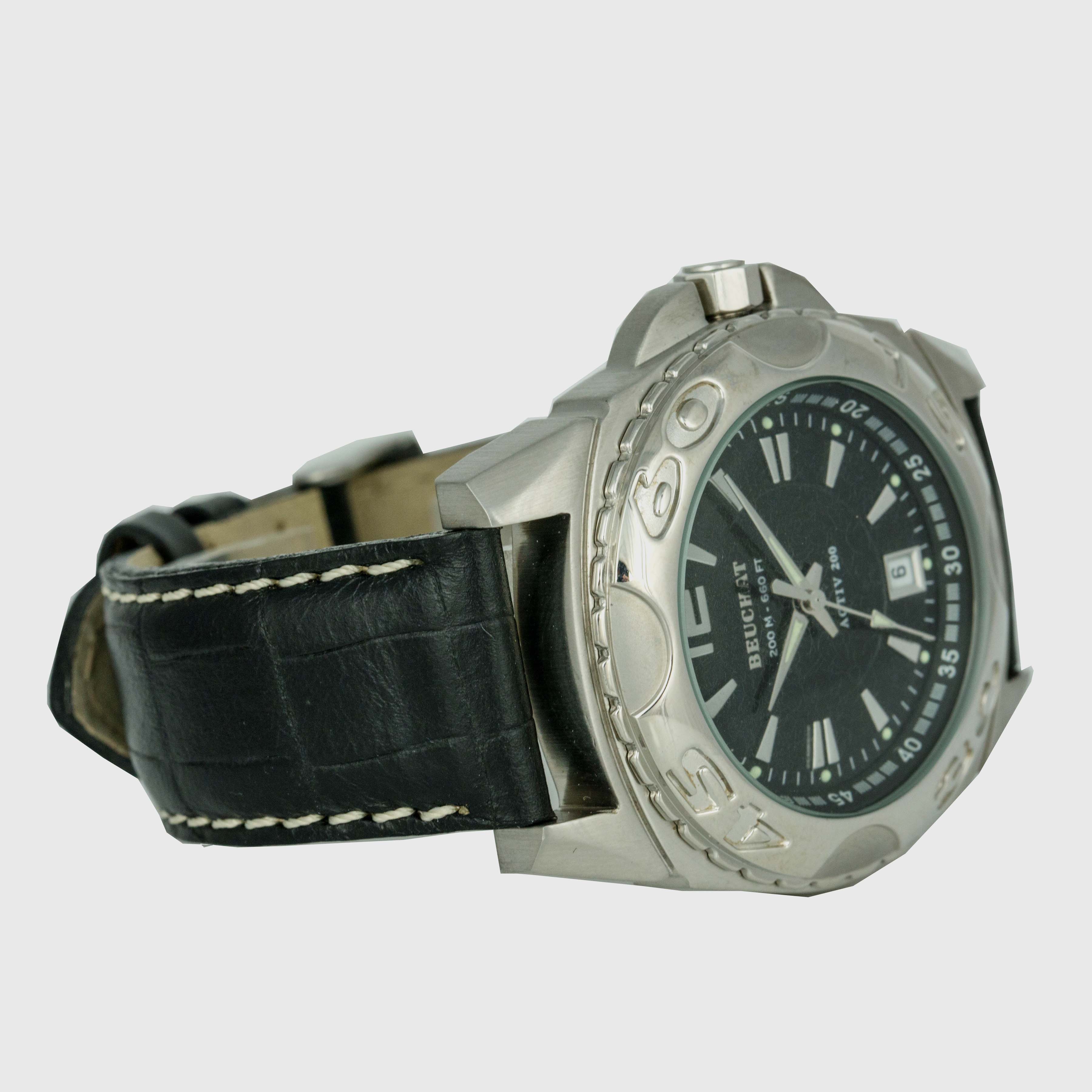 Montre De Plongée Vintage Beuchat 200m Activ 200 - Acier, Quartz, étanche 200m