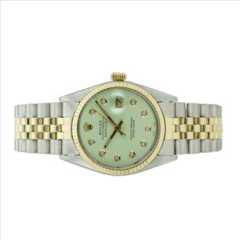 Rolex Datejust 36mm Diamond Dial Fluted Bezel Watch