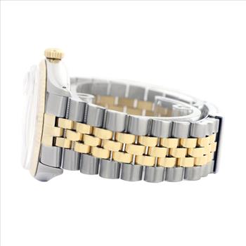 Rolex Mens Datejust 16013 Pink Salmon Diamond Dial Fluted Bezel 36mm Watch