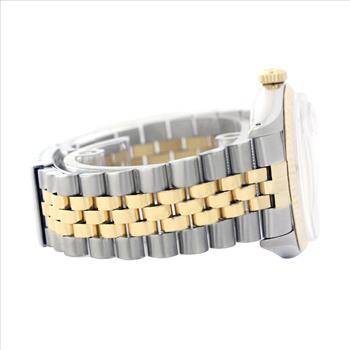 Rolex Mens Datejust 16013 Pink Salmon Diamond Dial Fluted Bezel 36mm Watch