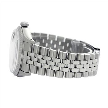 Authentic Rolex Mens Datejust 1601 Diamond Dial 18K White Gold Fluted Bezel 36mm Watch