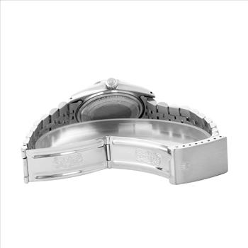 Authentic Rolex Mens Datejust 1601 Diamond Dial 18K White Gold Fluted Bezel 36mm Watch