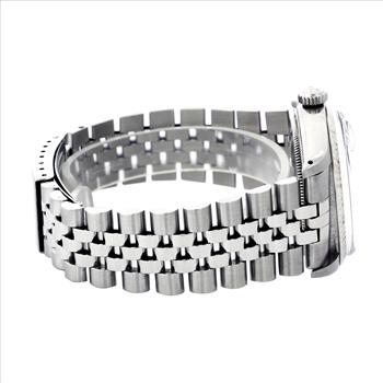 Authentic Rolex Mens Datejust 1601 Diamond Dial 18K White Gold Fluted Bezel 36mm Watch