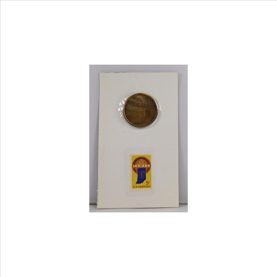 1966 Indiana Sesquicentennial Statehood Bronze Medallion and
