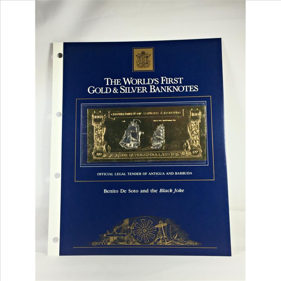 24K Gold and .999 Fine Silver Foil Banknote*Legal Tender of Antigua and