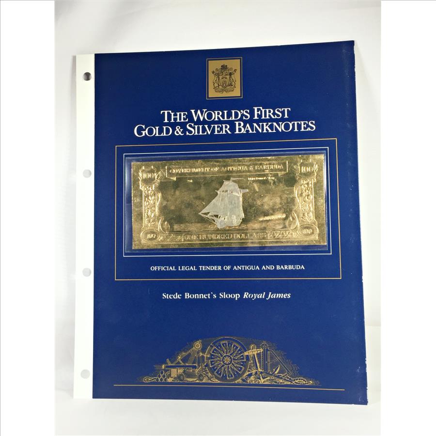 24K Gold and .999 Fine Silver Foil Banknote*Legal Tender of Antigua and