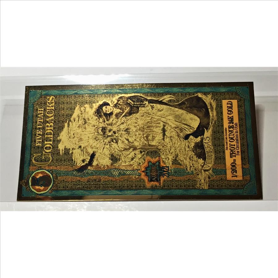 5 Utah Goldbacks*1/200th Troy Ounces of 24K Gold*For Circulation in