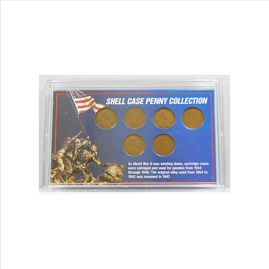 Shell Case Penny Collection Lot of Six (6) 1944, 1945 and 1946