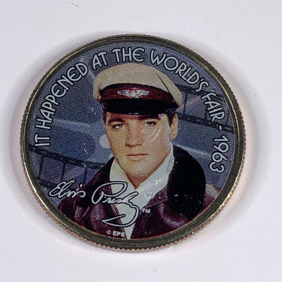 Colorized Kennedy Half Dollar Commemorating Elvis Presley's Movie*It