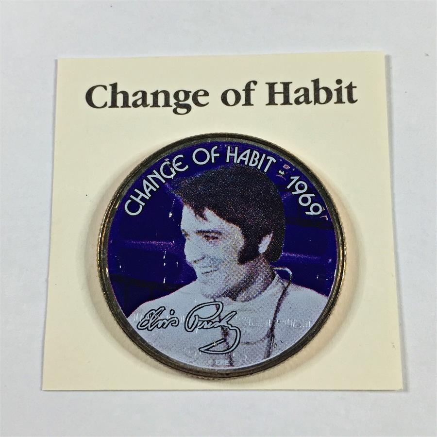 Kennedy Half Dollar with Colorized Elvis Presley Bust*Change of Habit ...