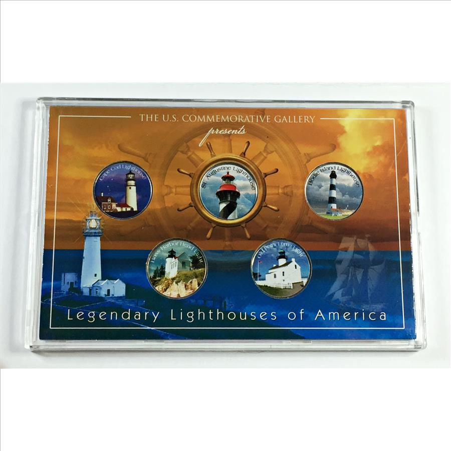 Legendary Lighthouses of America*Lot of Five Colorized Lighthouse