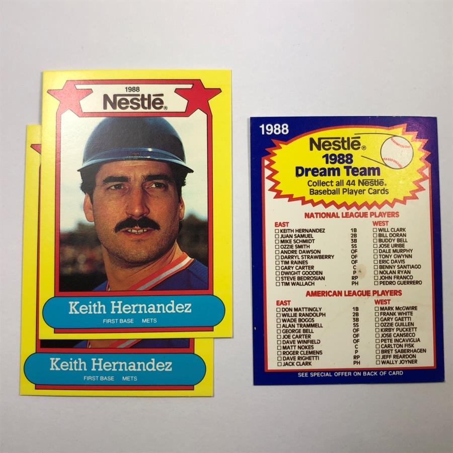 Lot of Two 1988 KEITH HERNANDEZ Baseball Trading Cards*Mets Property Room