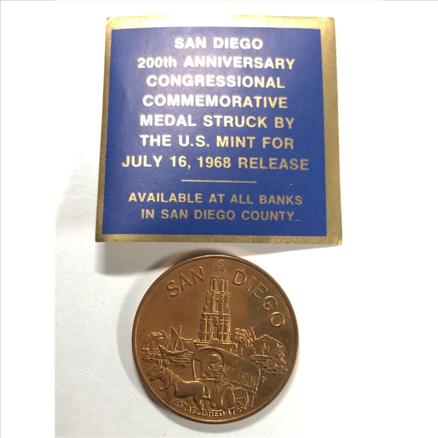 San Diego 200th Anniversary Congressional Commemorative Medallion