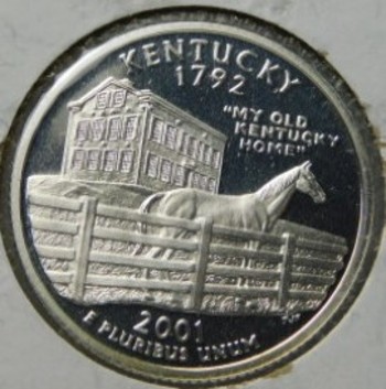 Silver 2001 S Kentucky Proof State Quarter Deep Cameo Combined Shipping