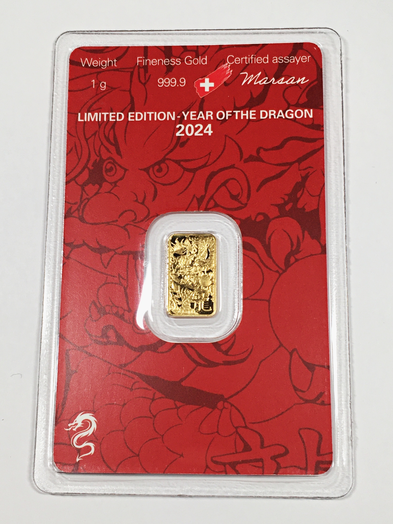 1 GRAM of .9999 Fine Swiss Gold Sealed in Argor-Heraeus Card 