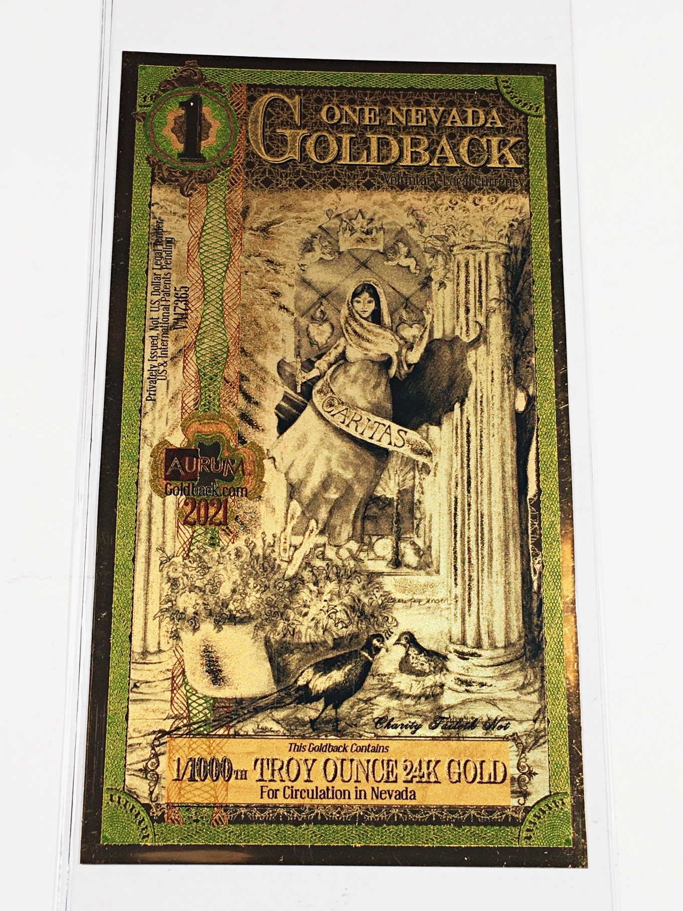 1 Nevada Goldback 1 1000 Troy Ounce Of 24K Gold For Circulation In 1-nevada-goldback-1-1000-troy-ounce-of-24k-gold-for-circulation-in