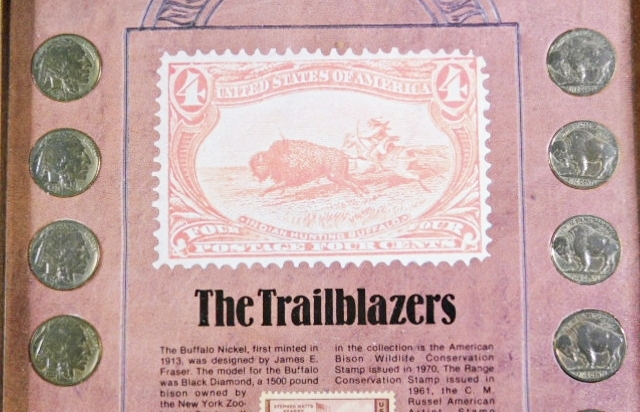 14-buffalo-nickels-from-the-1920-s-and-1930-s-w-5-stamps-from-the-1940