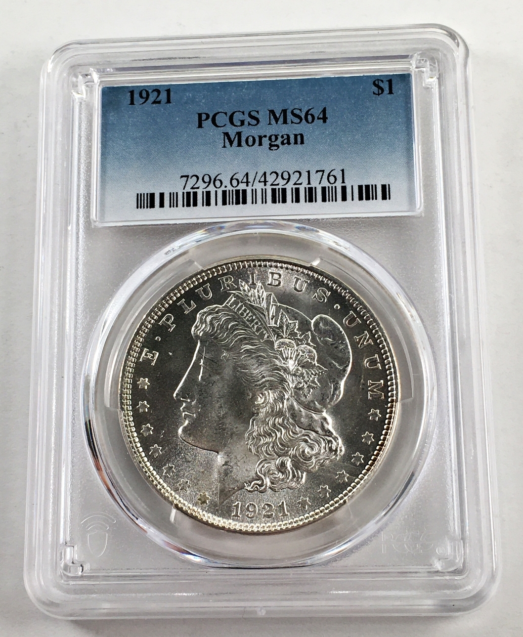 1921 $1 Silver Morgan Dollar graded MS64 by PCGS | Property Room