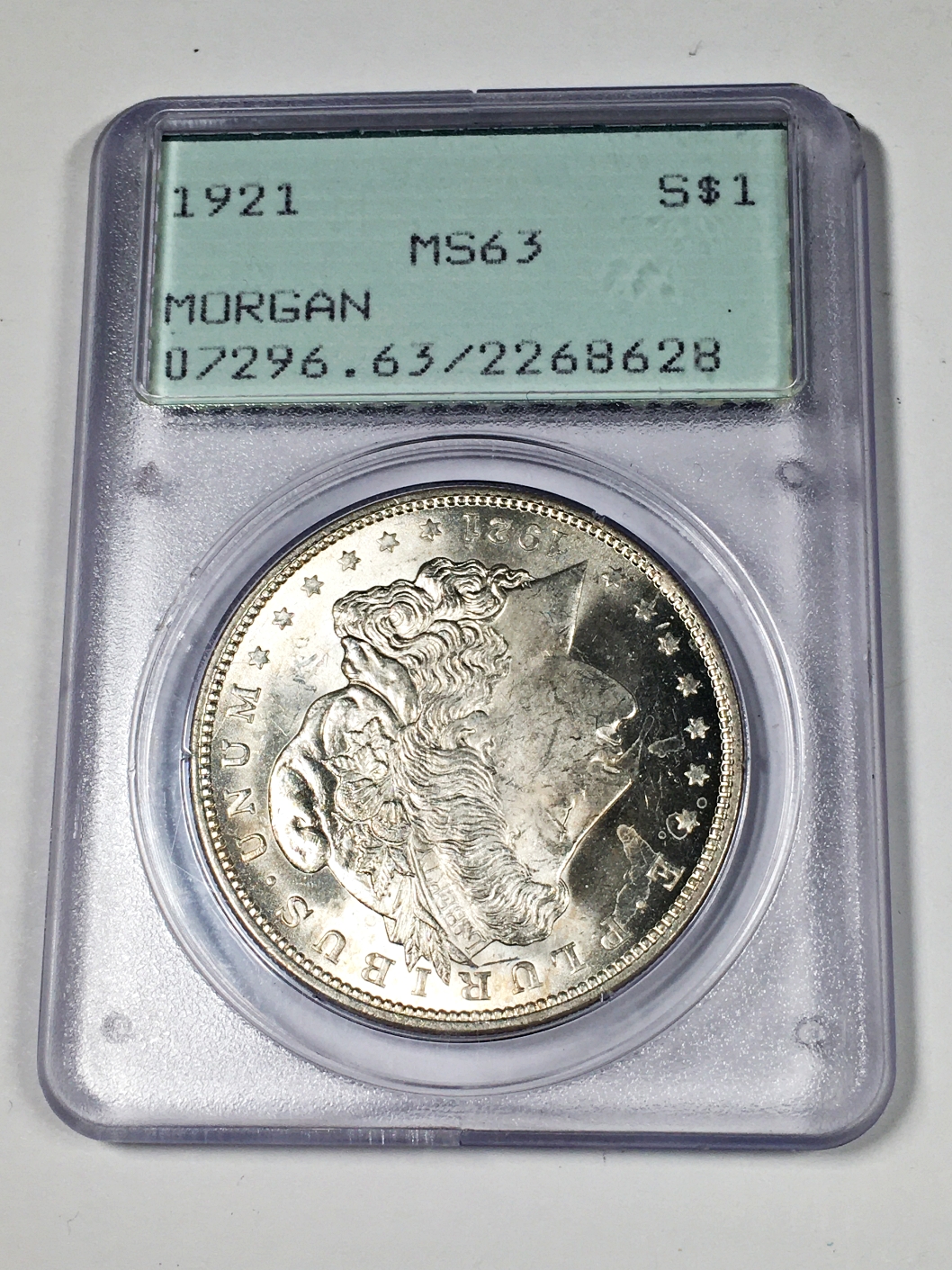 1921 Morgan Silver Dollar*Graded MS63 by PCGS*Rattler Holder