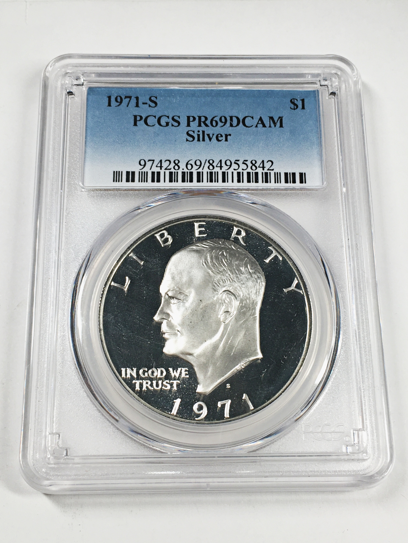 1971-S Proof Eisenhower Silver Dollar*Graded PR69 DCAM by PCGS ...