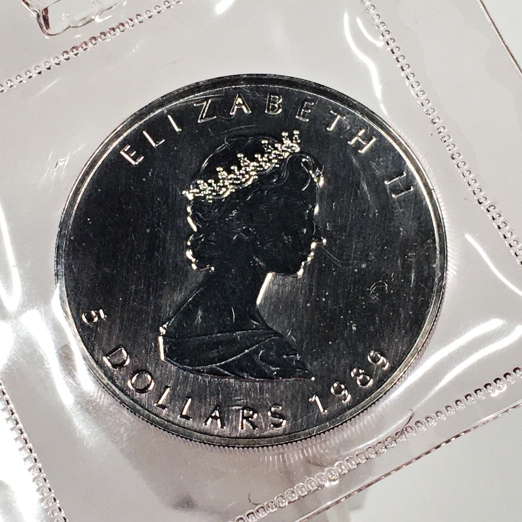 1989 Canada Silver 5 Maple Leaf*1oz .9999 Fine Silver*New in Original