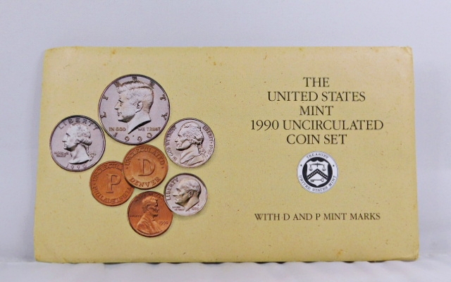 1990 United States Mint Uncirculated Coin Set - With D and P Mint Marks ...