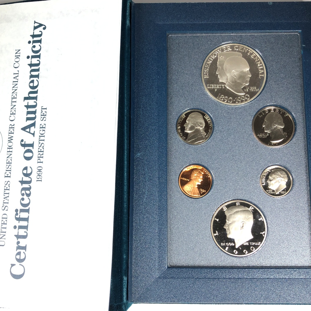 1990 United States Prestige Set*Silver Dollar Commemorates Eisenhower ...
