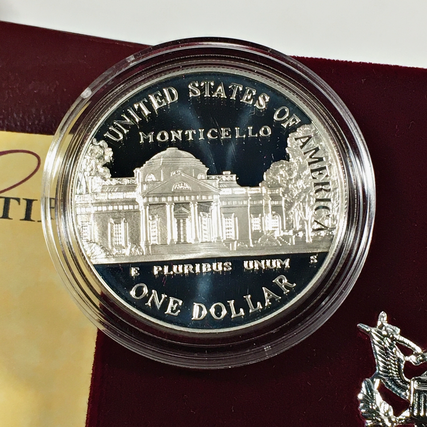 1993-S Thomas Jefferson 250th Anniversary Commemorative Proof Silver ...