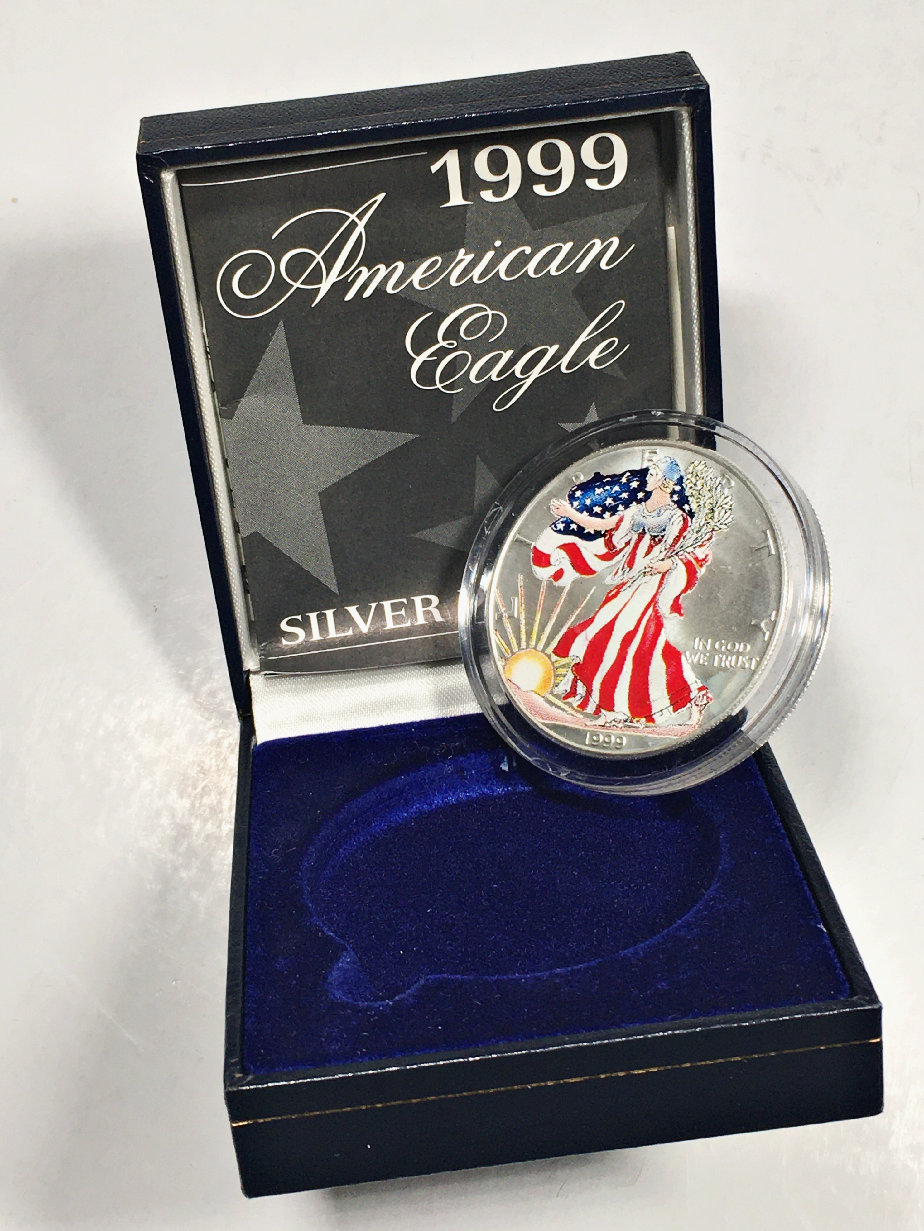 Colorized Ase 1999 Colorized American Silver Eagle*One Troy Ounce .999 Fine Silver ...