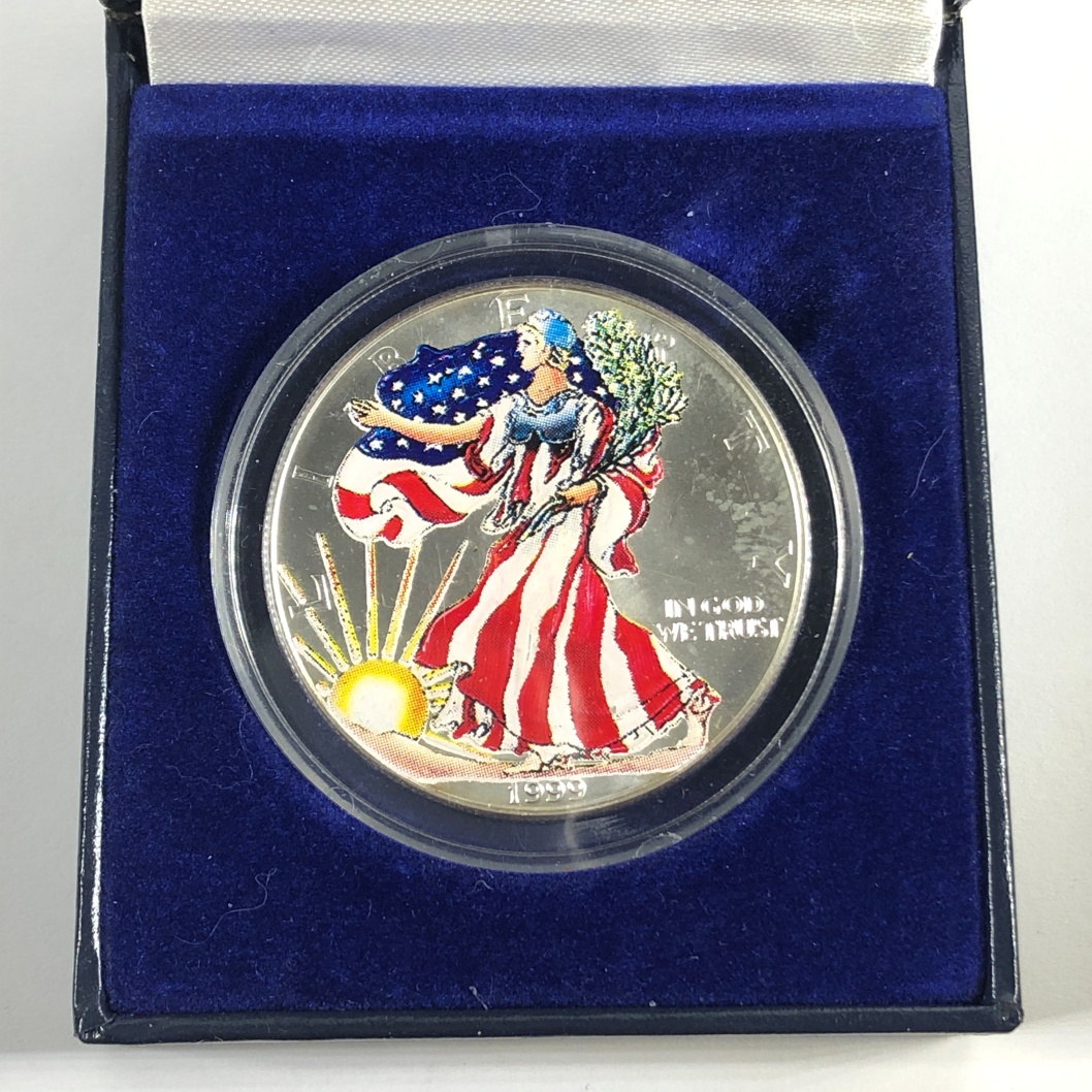 1999 Colorized American Silver Eagle*One Troy Ounce .999 Fine Silver*In ...