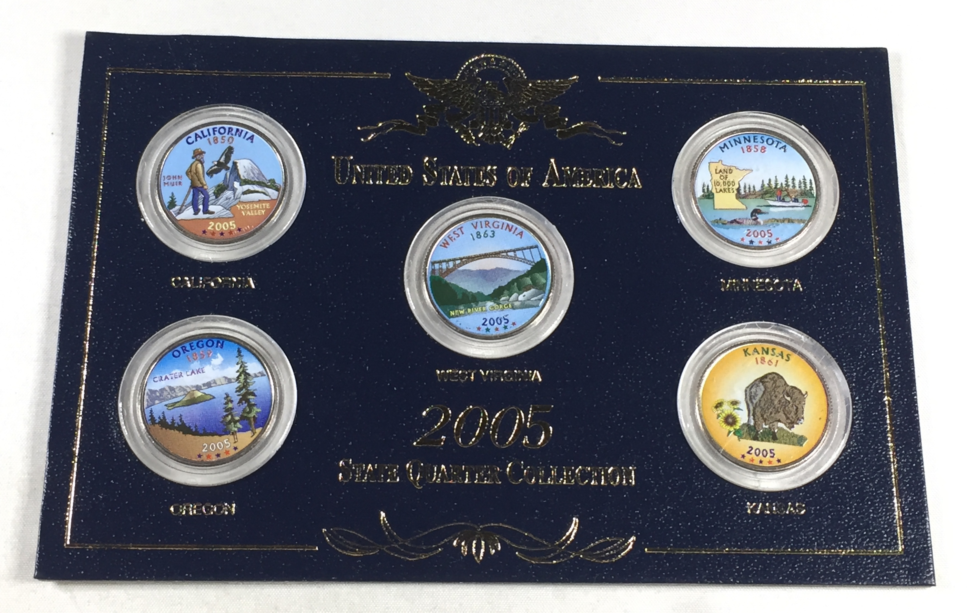 2005 Colorized State Quarter Collection*In Capsules and Nice Storage ...