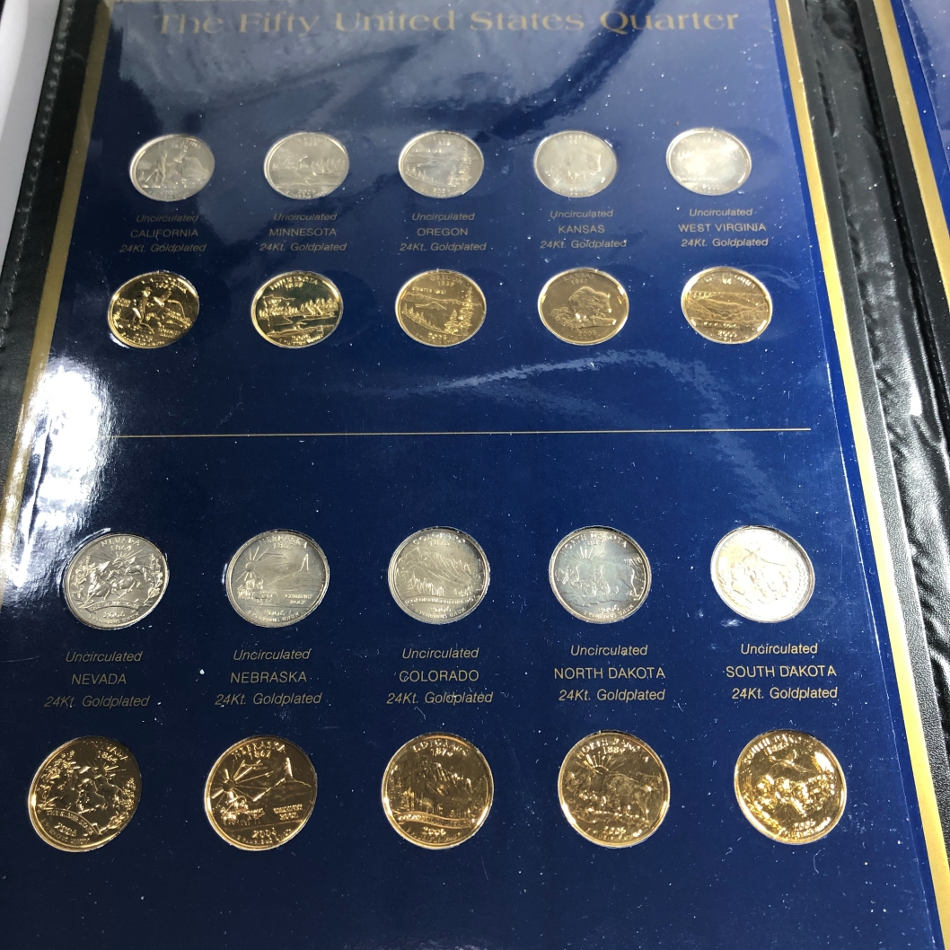thumbnail image 2 of 2005 US Statehood Quarters Complete 5-Coin Set - 24K Gold Plated & Housed In Protective Capsules 2 of 13