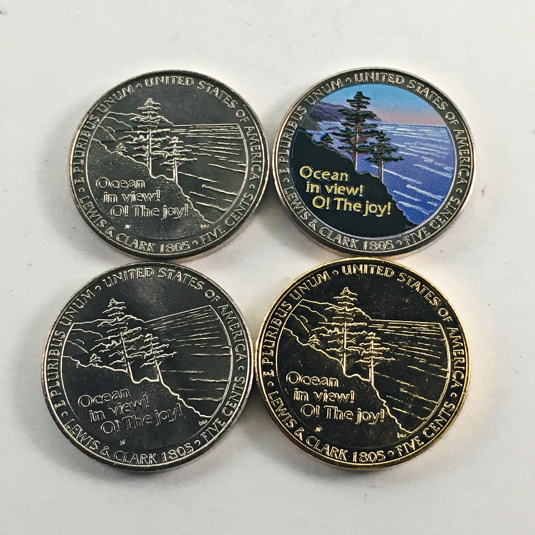 2005 P Nickel Ocean In View Value 2005-P, D & S Ocean in View Commemorative Jefferson Nickels*24K Gold