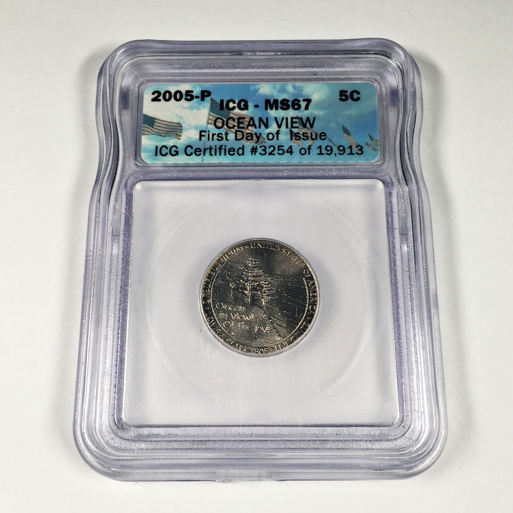 2005 P Nickel Ocean In View Value 2005-P Ocean in View Commemorative Jefferson Nickel*First Day of Issue
