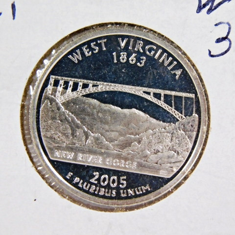 2005 S West Virginia Mint Silver Proof ~ Statehood Quarter from U.S Proof Set