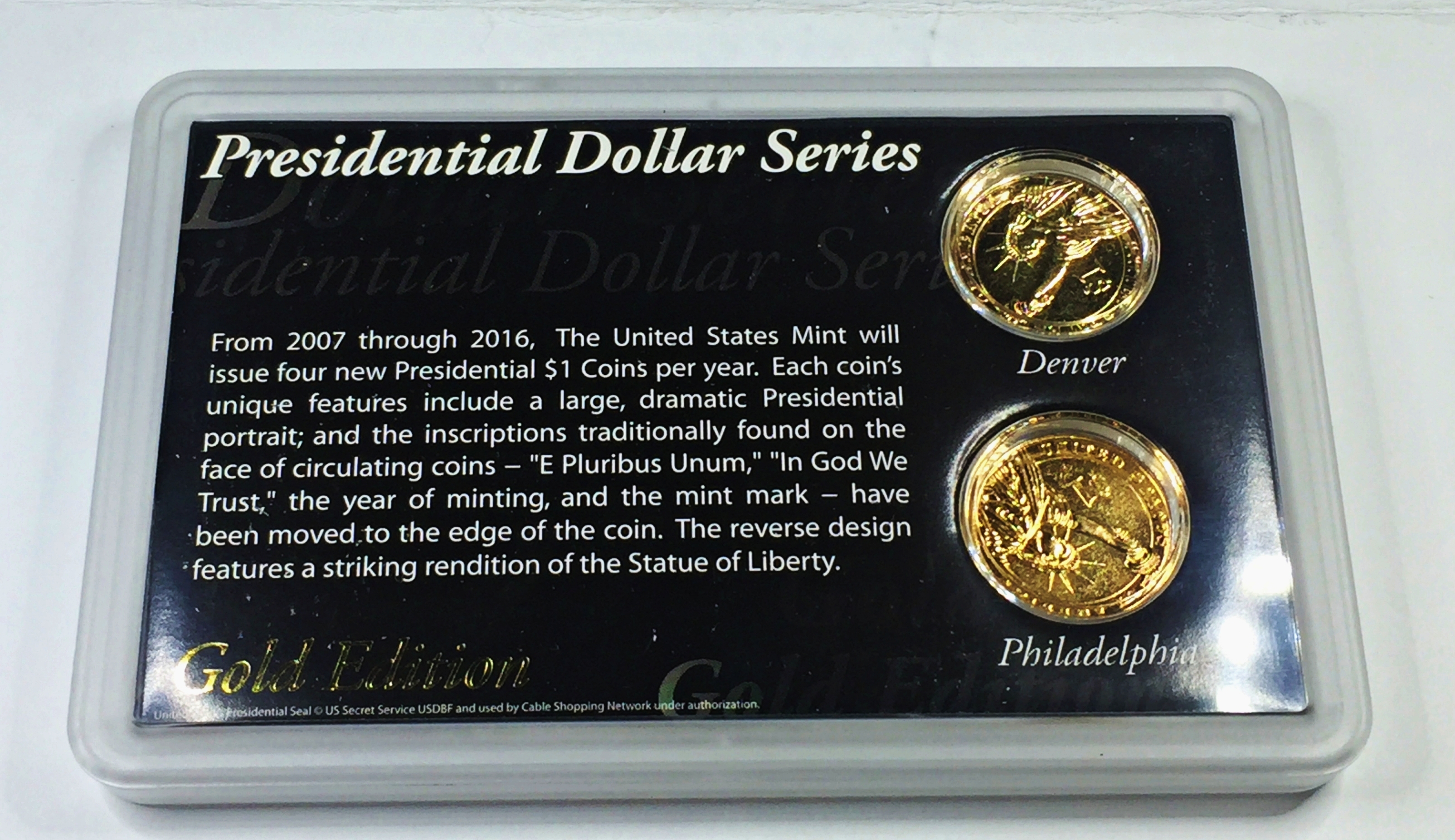 Dollar Collection 2007 24K Gold Layered Edition of the Presidential Dollar Collection*In ...