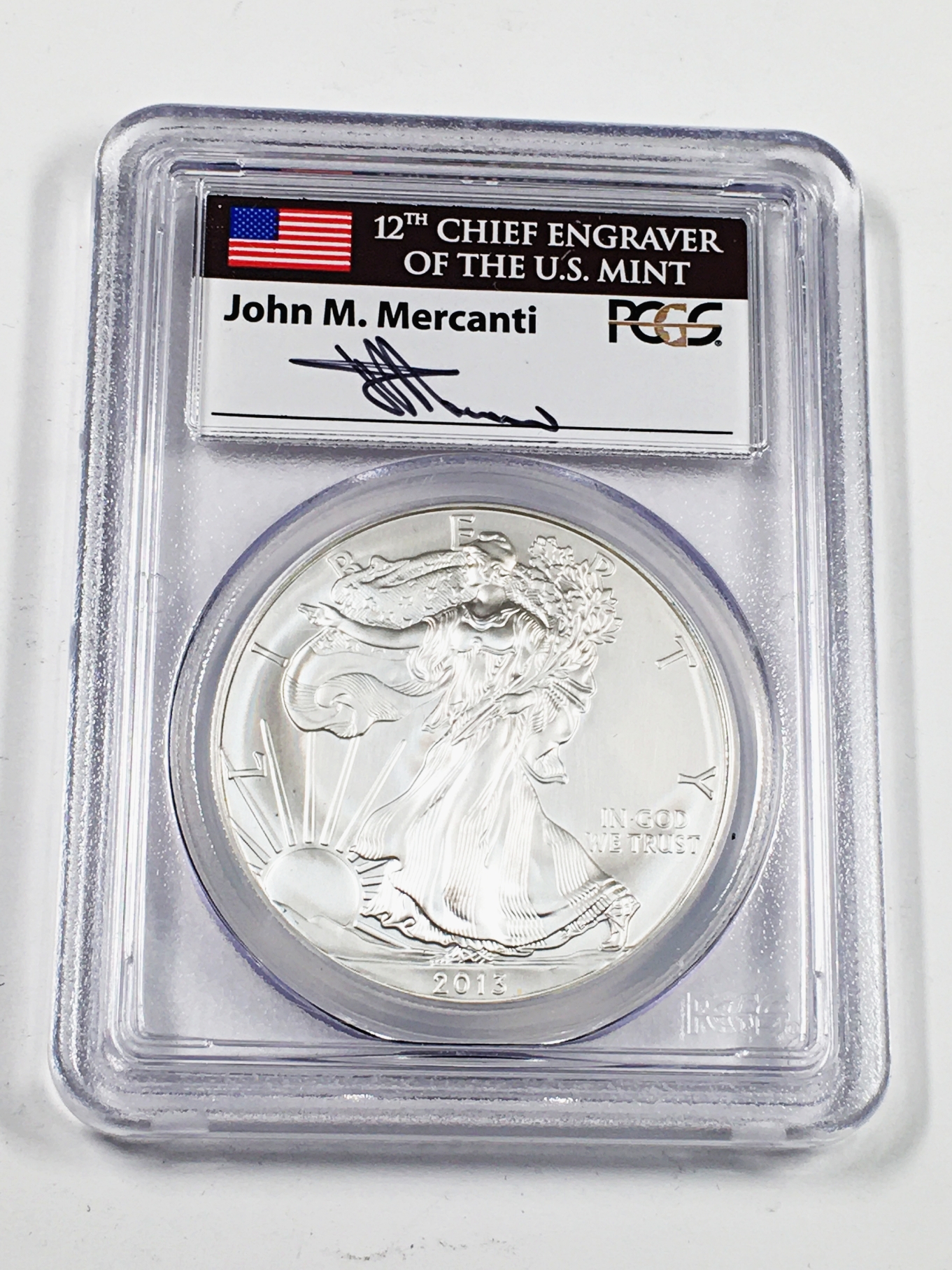 2013 American Silver Eagle*First Strike*Graded MS70 by PCGS*Signed