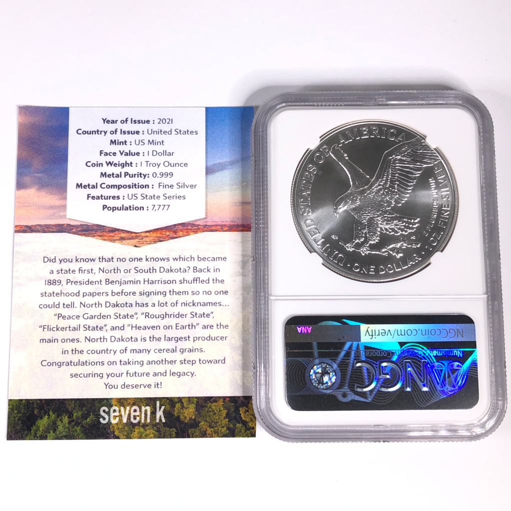 2021 American Silver Eagle Ty 2*Graded MS70 by NGC*1oz .999 Fine Silver