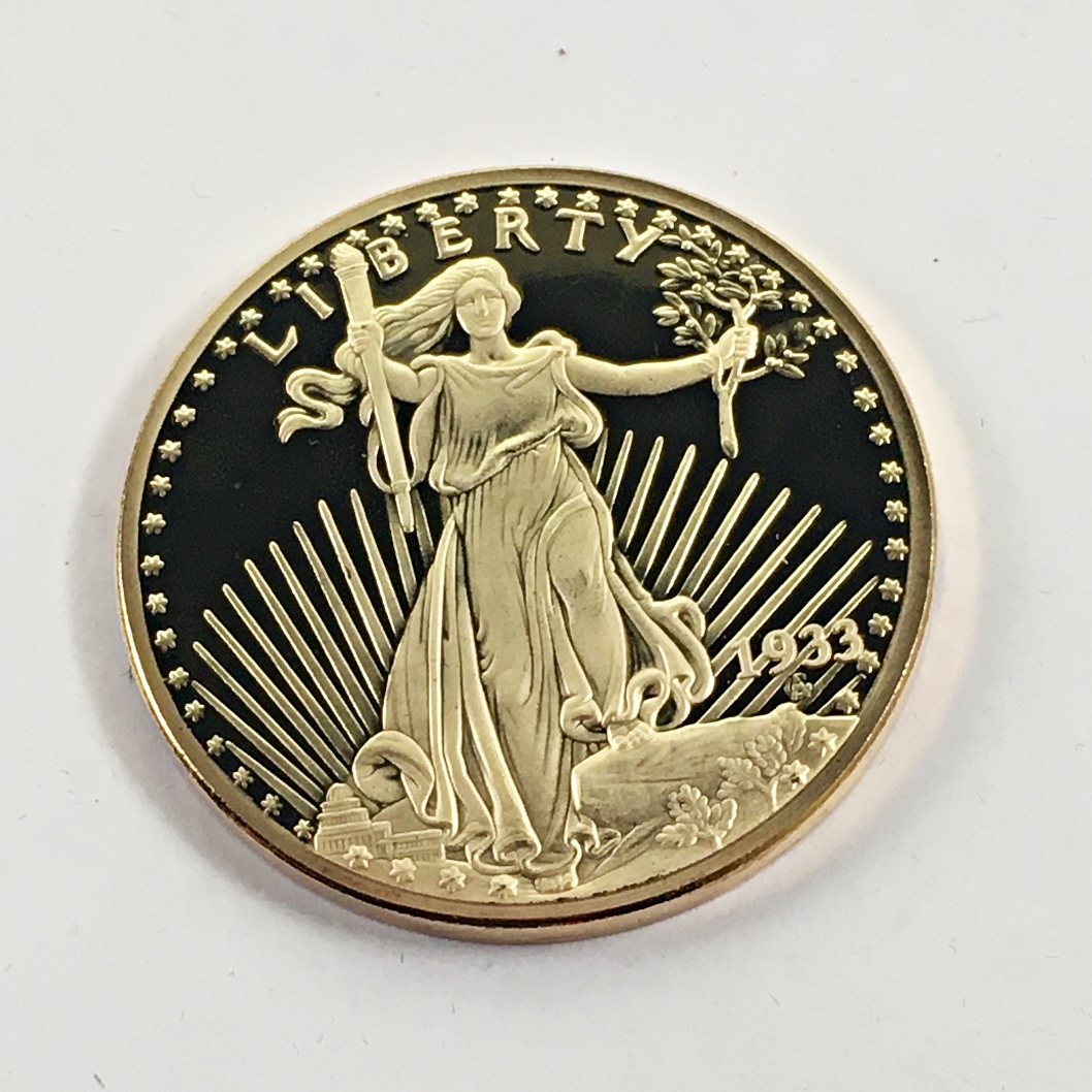 24K Gold Layered St. Gaudens 20 Double Eagle Replica*40mm*In