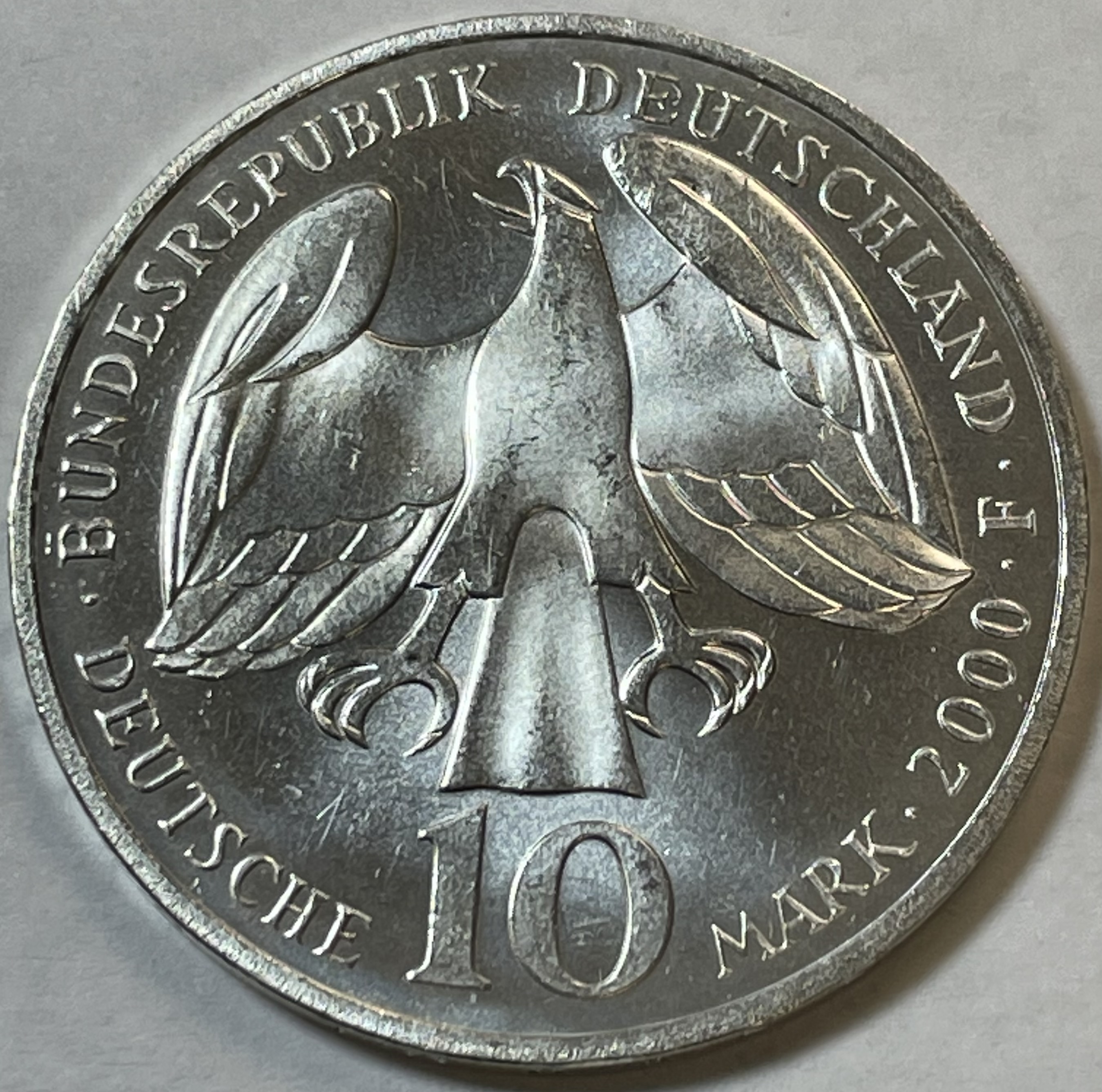 2000F Germany SILVER 10 Mark 250th Anniversary of Johann Sebastian Bach ...