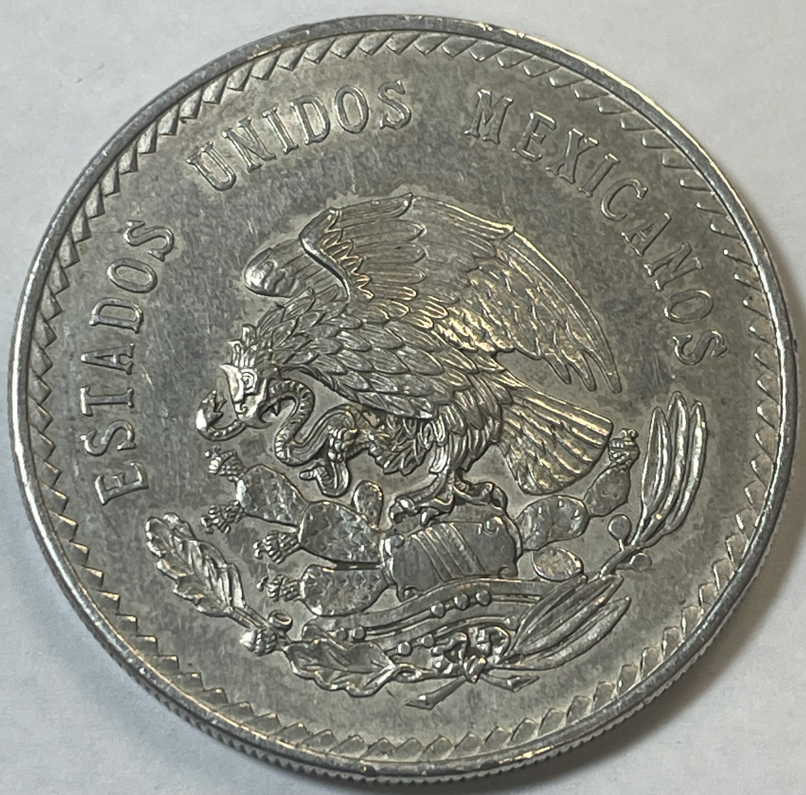 1948 Mexico Silver 5 Pesos - Cuauhtemoc Aztec Indian Chieftain Silver ...
