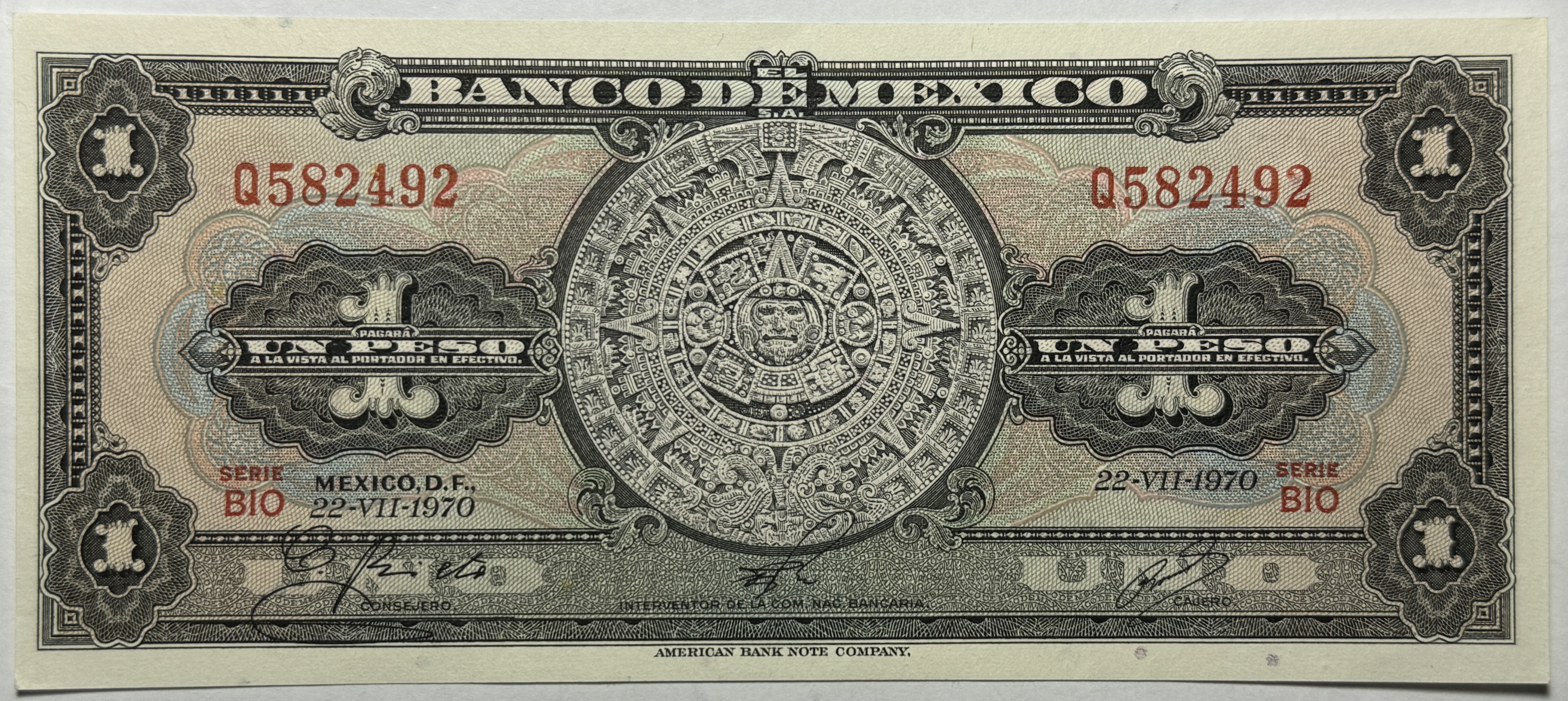 1970 Mexico Peso Crisp Uncirculated Bank Note | Property Room
