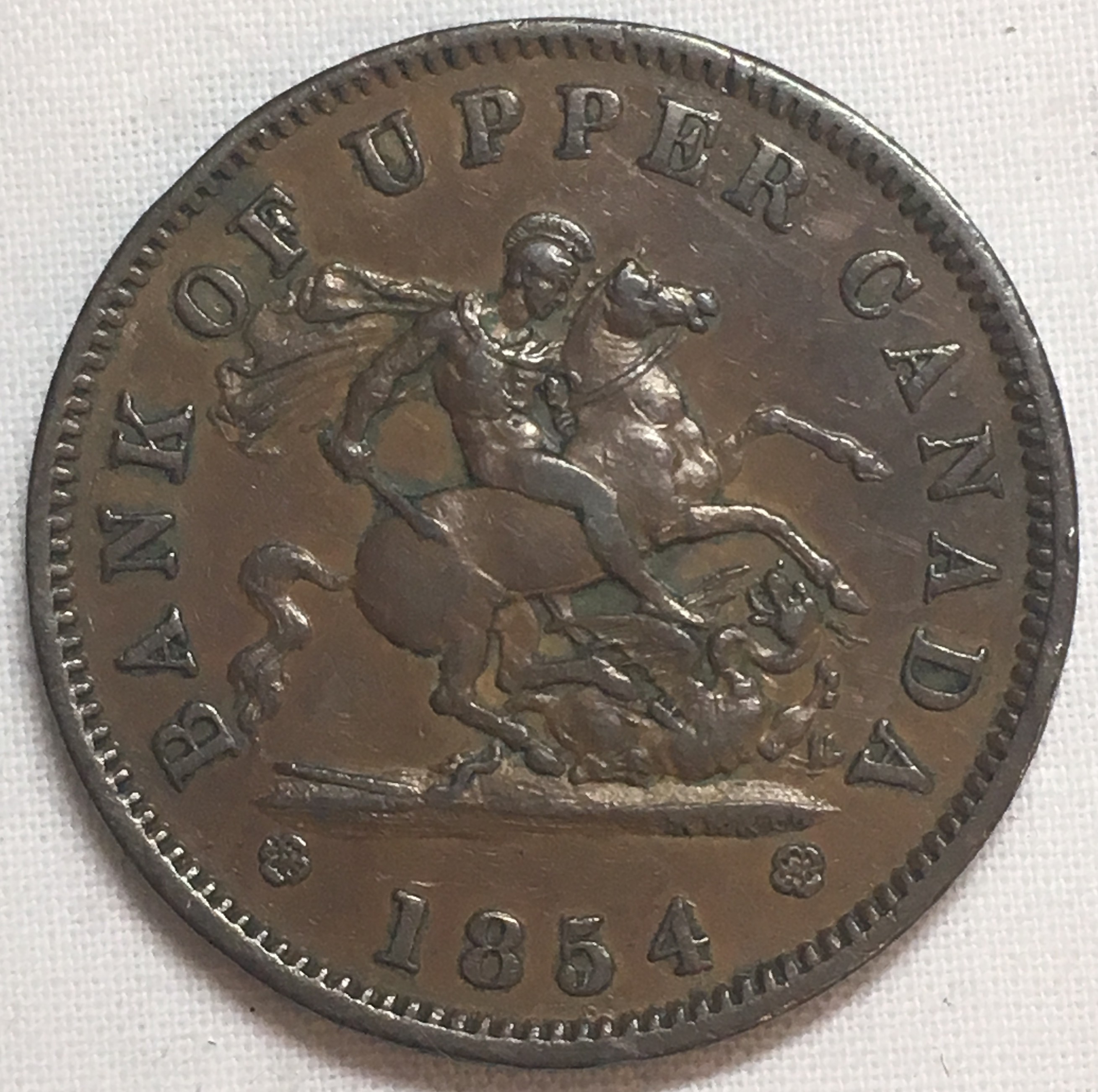 1854 Bank Of Upper Canada One Penny Token Value