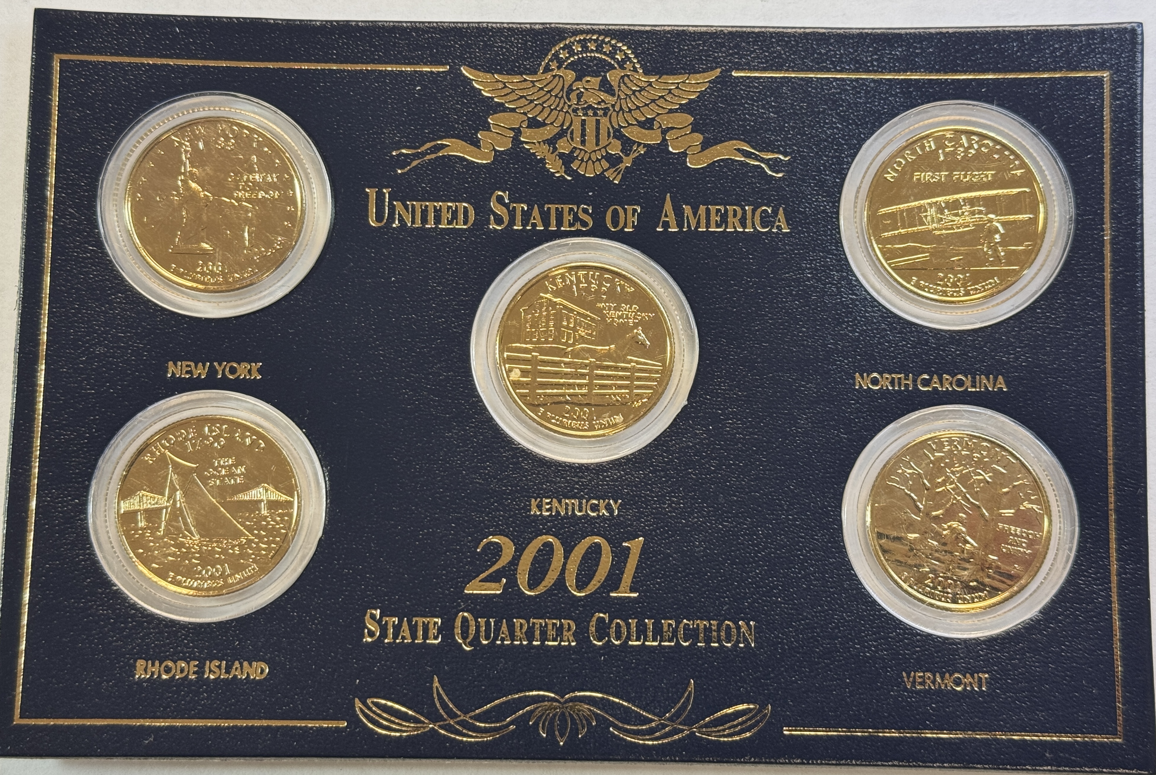 Gold Edition 2001 State Quarter Collection Gold Layered | Property Room