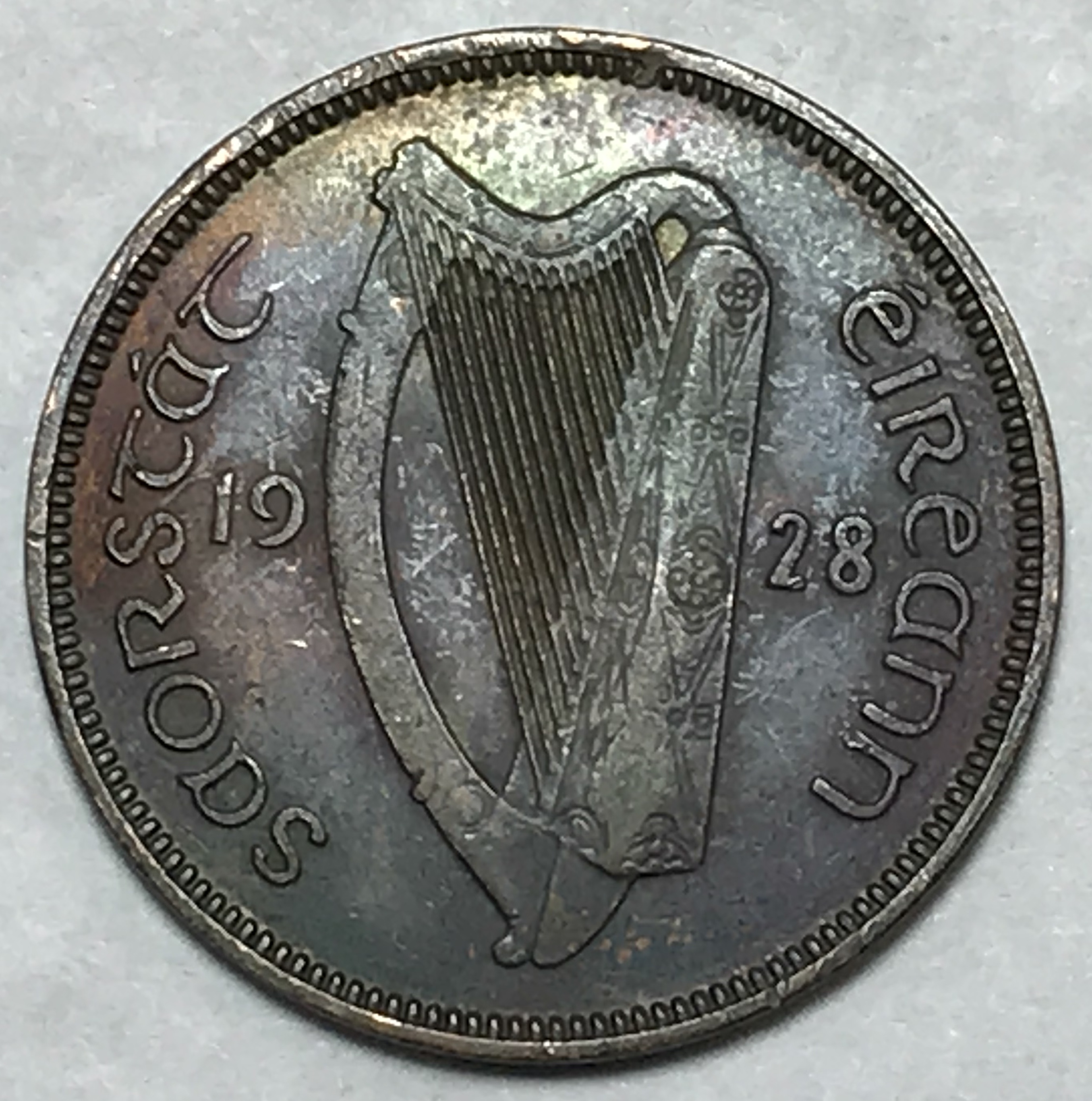 1928 Ireland Half Penny Irish Harp Property Room